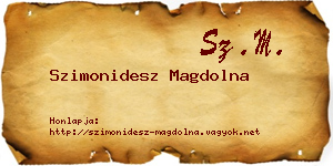 Szimonidesz Magdolna névjegykártya
