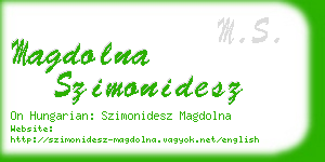 magdolna szimonidesz business card